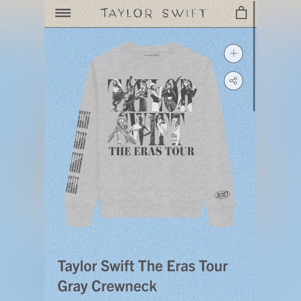 Taylor Swift The ErasTour Gray Crewneck